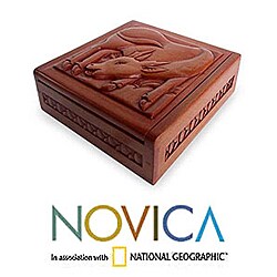 Kepelan Wood 'Golden Deer' Jewelry Box (Indonesia)