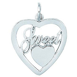 Sterling Silver 'Sweet Heart in Heart' Charm