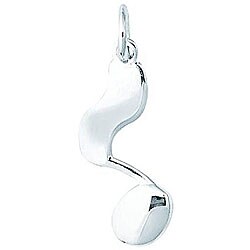 Sterling Silver Whimsical Single Musical Note Charm