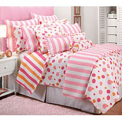 Big Dot Small Dot Pink/ Orange Quilt Set
