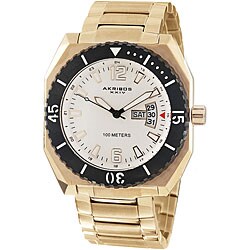Akribos XXIV Men's Quartz Day Date Bracelet Watch
