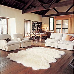 Bowron Quatro Ivory Sheepskin Pelt Rug (3'4 x 6')