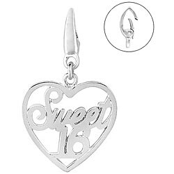 Sterling Silver 'Sweet 16' Heart Charm