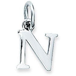 Sterling Silver Initial 'N' Charm