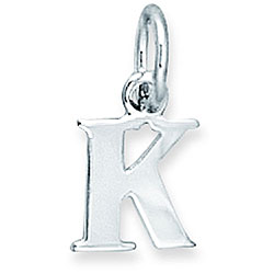 Sterling Silver 'K' Initial Charm