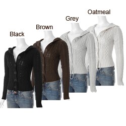 Ci Sono by Adi Junior's Cable Knit Hooded Cardigan.