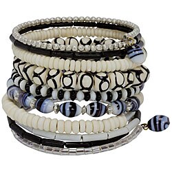 Bead and Bone 10-turn Round Bracelet (India)