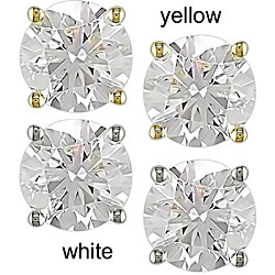 14k Gold 1 1/2ct TDW Round Premier Diamond Stud Earrings (G-H, SI2)