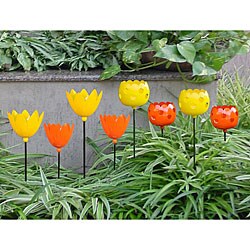 Flower Votive Outdoor Stakes (Set of 8)