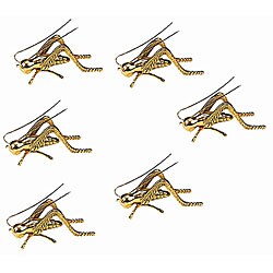 Brass Cricket Statuettes (Set of 6)