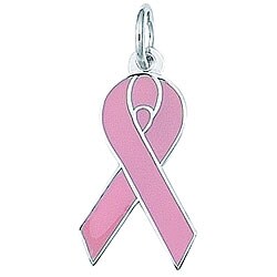 Sterling Silver Breast Cancer Awareness Ribbon Charm