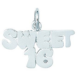 Sterling Silver Sweet 16 Charm