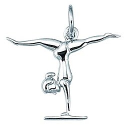 Sterling Silver Gymnast on Balance Beam Flat Back Charm