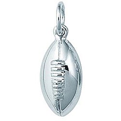 Sterling Silver Football Hollow Back Charm