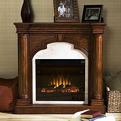 Cunningham Brown Mahogany Electric Fireplace