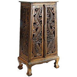 Hand-carved Thai Dragon 50-inch Storage Cabinet