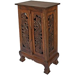 Hand-carved Dragon 32-inch Storage Cabinet