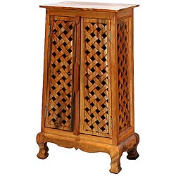 Hand-carved Lattice Design 40-inch Storage Cabinet