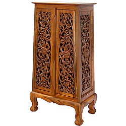 Hand-carved Flowers and Vines 50-inch Cabinet