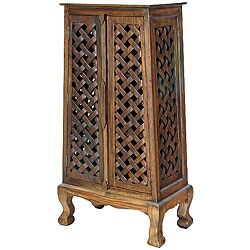 Hand-carved Lattice Design 50-inch Storage Cabinet