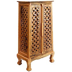 Hand-carved Lattice Design 50-inch Storage Cabinet