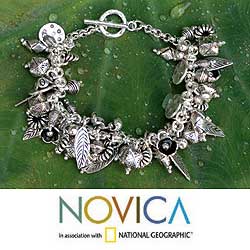 950 Silver 'Siamese Charms' Bracelet (Thailand)