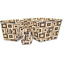 Geo Brown 3-piece Fabric Storage Bin Set