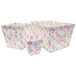 Tulip Printed 3-piece Fabric Storage Bin Set