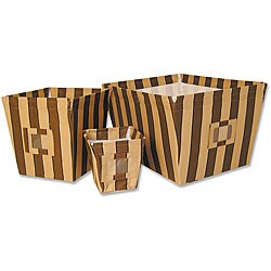 Trend Lab Hot Cocoa Stripe 3-piece Fabric Storage Bin Set