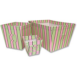 Trend Lab Pixie Stix Stripe 3-piece Fabric Storage Bin Set
