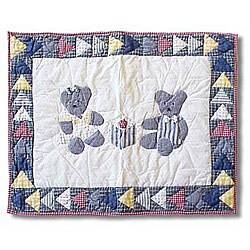 Blue Teddy Bear Twin-size Quilt
