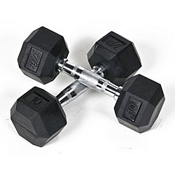 Rubber 10-pound Dumbbells (Set of 2)