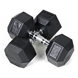 Rubber 35-pound Dumbbells (Set of 2)