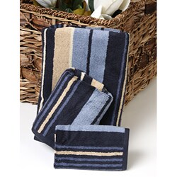Perry Ellis 3-piece Navy Stripe Towel Set