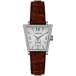 Corum Trapeze Women's Diamond Brown Strap Watch