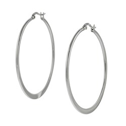 Stainless Steel 50-mm Flat Hoop Earrings