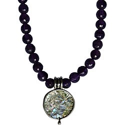 Faceted Amethyst Roman Glass Necklace (Israel)