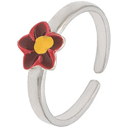 Sterling Silver Single Adjustable Flower Toe Ring