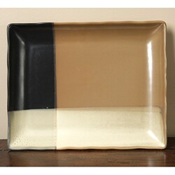 Sango Gold Dust Black 12.5-inch Rectangular Platter