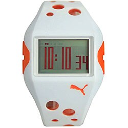 Puma Flow Women's White/ Orange Rubber Strap Watch