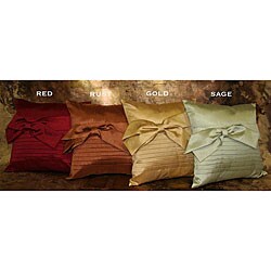 Pleated Faux Silk Bow Pillow