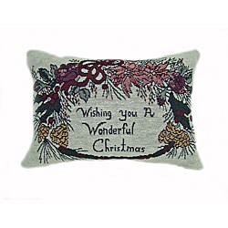 Wishing You A Wonderful Christmas Tapestry Pillows (Set of 2)