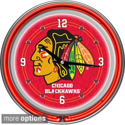NHL Hockey Team 14-inch Double Ring Neon Clock