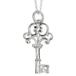 Sterling Silver Skeleton Key Necklace