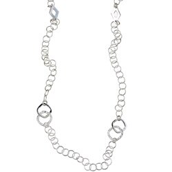 Sterling Silver Square Station Necklace