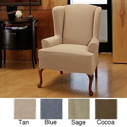 Corduroy Stretch Wing Chair Slipcover