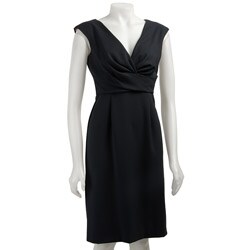 Donna Ricco Women's Cap-sleeve Wrap Front Dress