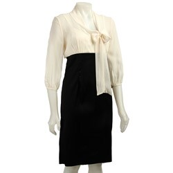 Donna Ricco Women's Tie Neck Sheath Dress