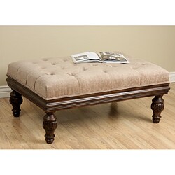 Button-tufted Fabric Cocktail Ottoman