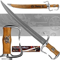 Authentic Pirate Sword Replica with Wood Scabbard